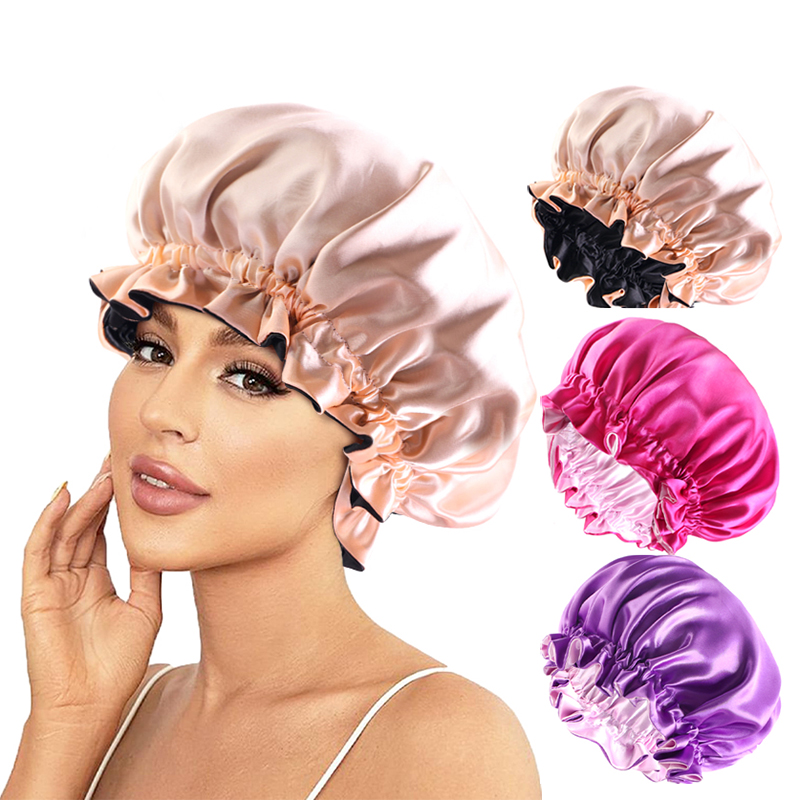 Hair Spa Wellness - Topi Satin Lapisan Ganda Elastis Solid